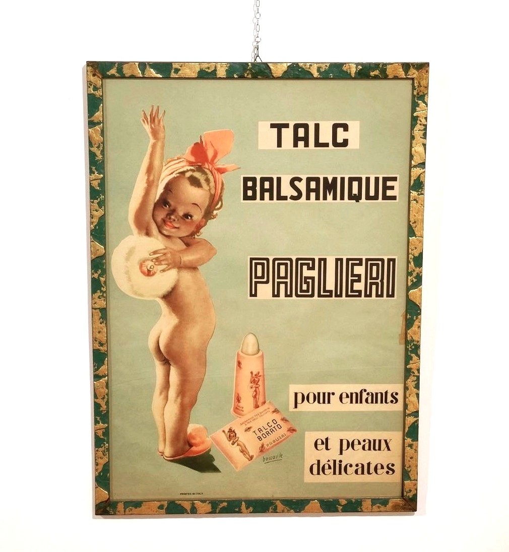 MANIFESTO PAGLIERI 'TALC BALSAMIQUE', GINO BOCCASILE 1955 ca.