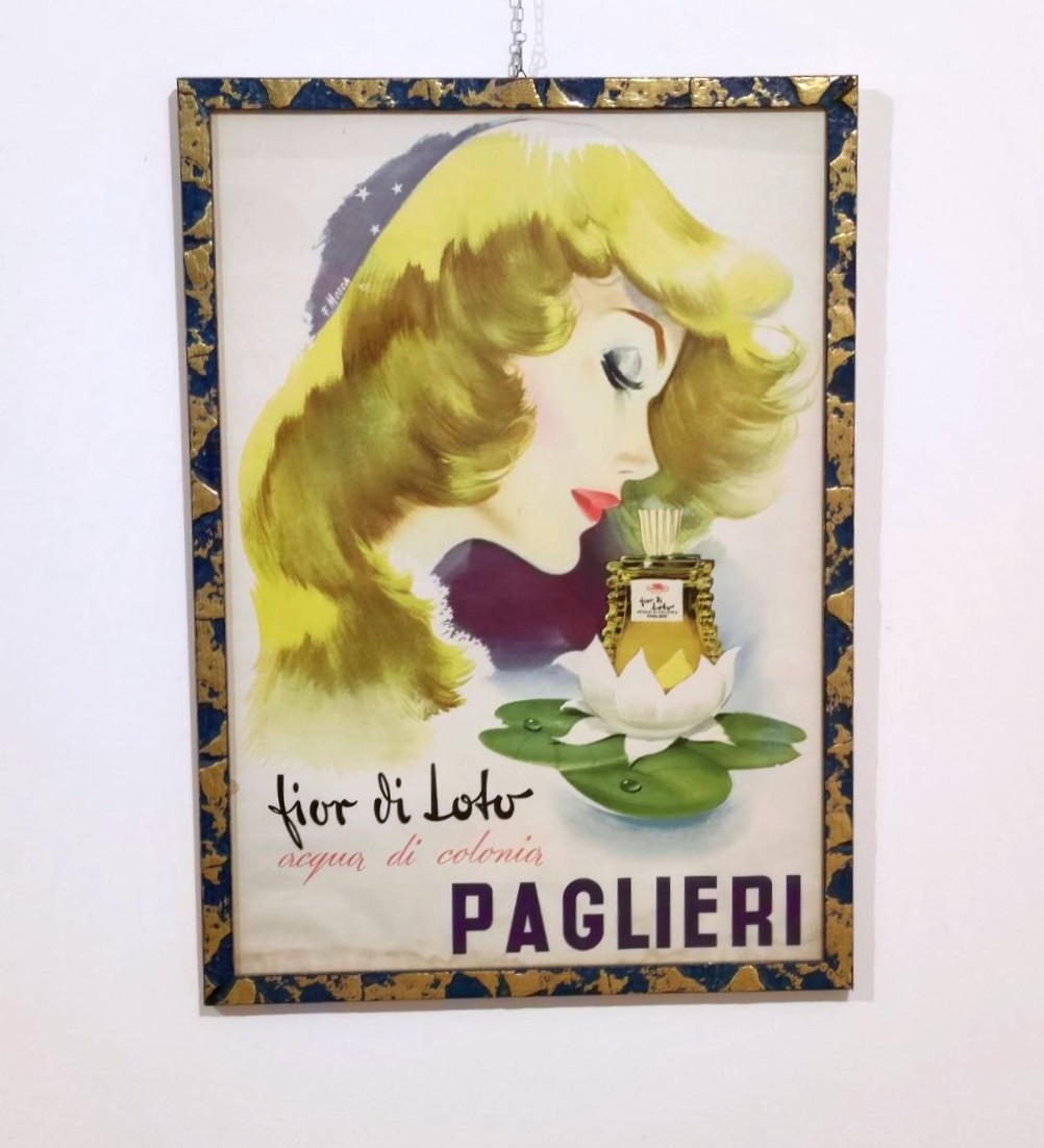 MANIFESTO PAGLIERI 'FIOR DI LOTO', A. MOSCA 1957 ca.
