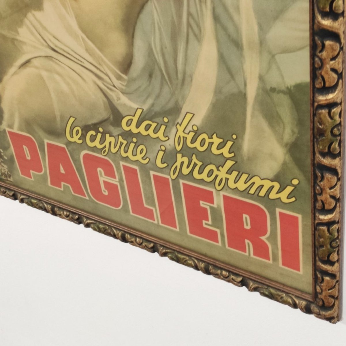 MANIFESTO PAGLIERI 'DAI FIORI LE CIPRIE I PROFUMI', GINO BOCCASILE 1950 ca.-photo-2