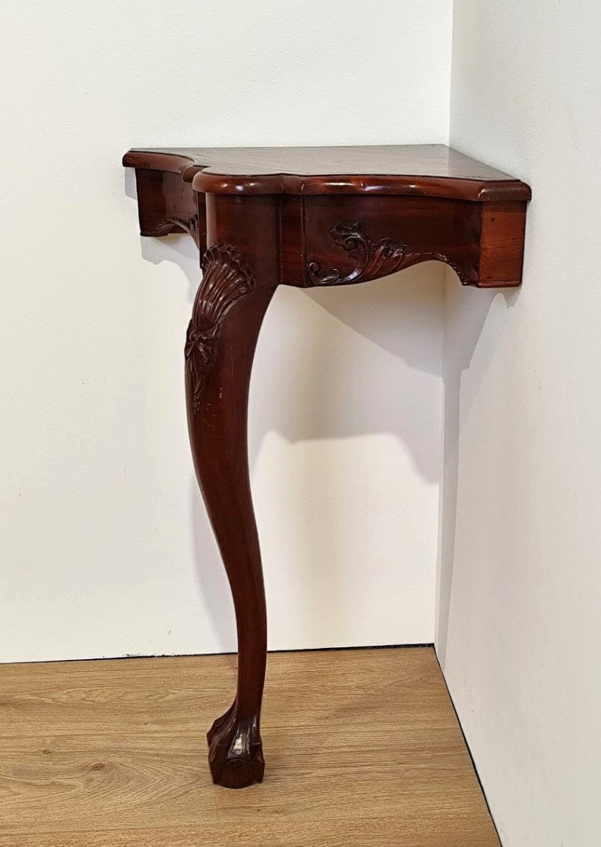 CONSOLE ANGOLARE INGLESE IN STILE REGENCY,  XX sec.