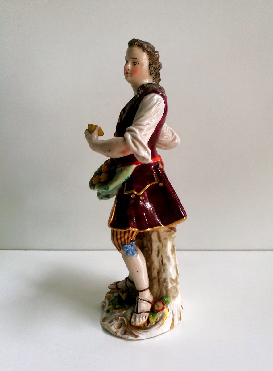 CERAMICA FRANKENTHAL 'RACCOGLITORE DI FRUTTA' , META' XVIII sec.-photo-3