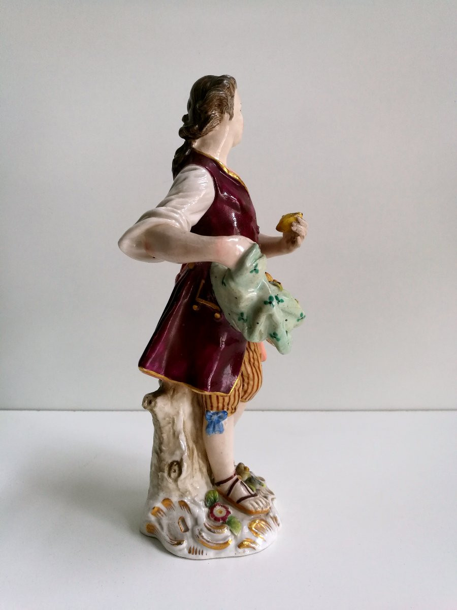 CERAMICA FRANKENTHAL 'RACCOGLITORE DI FRUTTA' , META' XVIII sec.-photo-4
