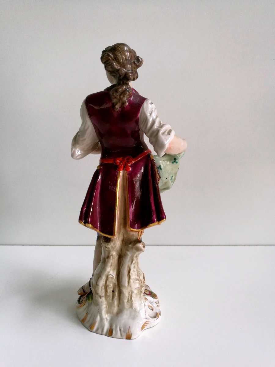 CERAMICA FRANKENTHAL 'RACCOGLITORE DI FRUTTA' , META' XVIII sec.-photo-3