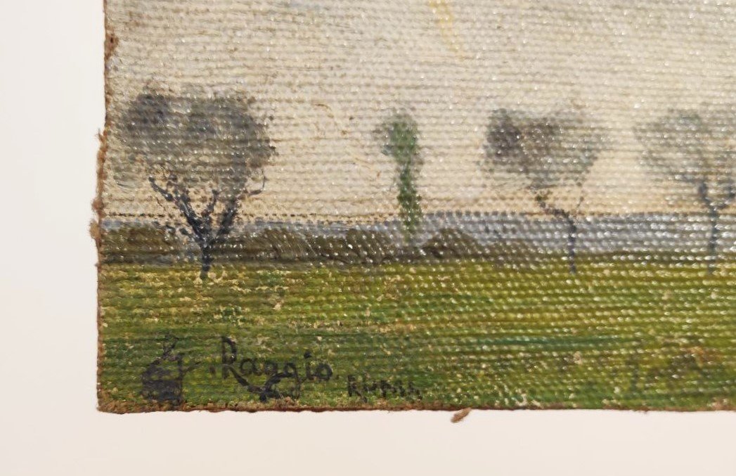 GIUSEPPE RAGGIO 'CAMPAGNA ROMANA', META' DEL XIX sec.-photo-4