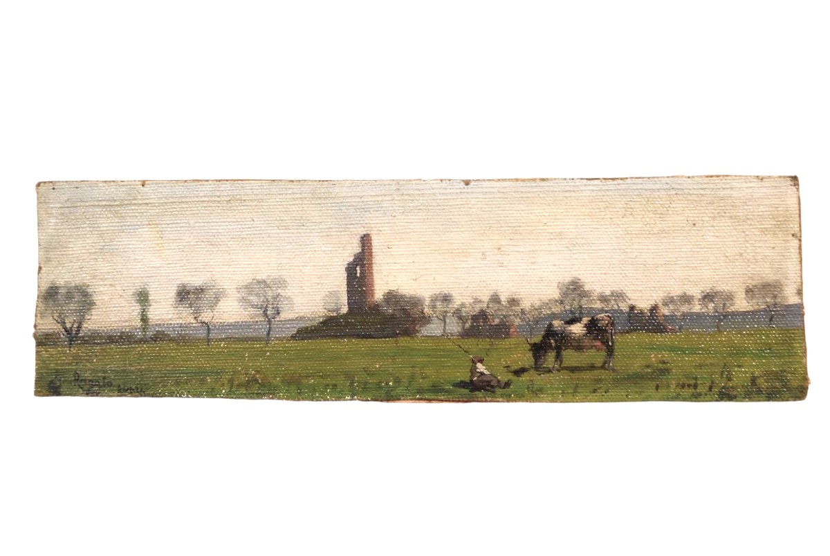 GIUSEPPE RAGGIO 'CAMPAGNA ROMANA', META' DEL XIX sec.