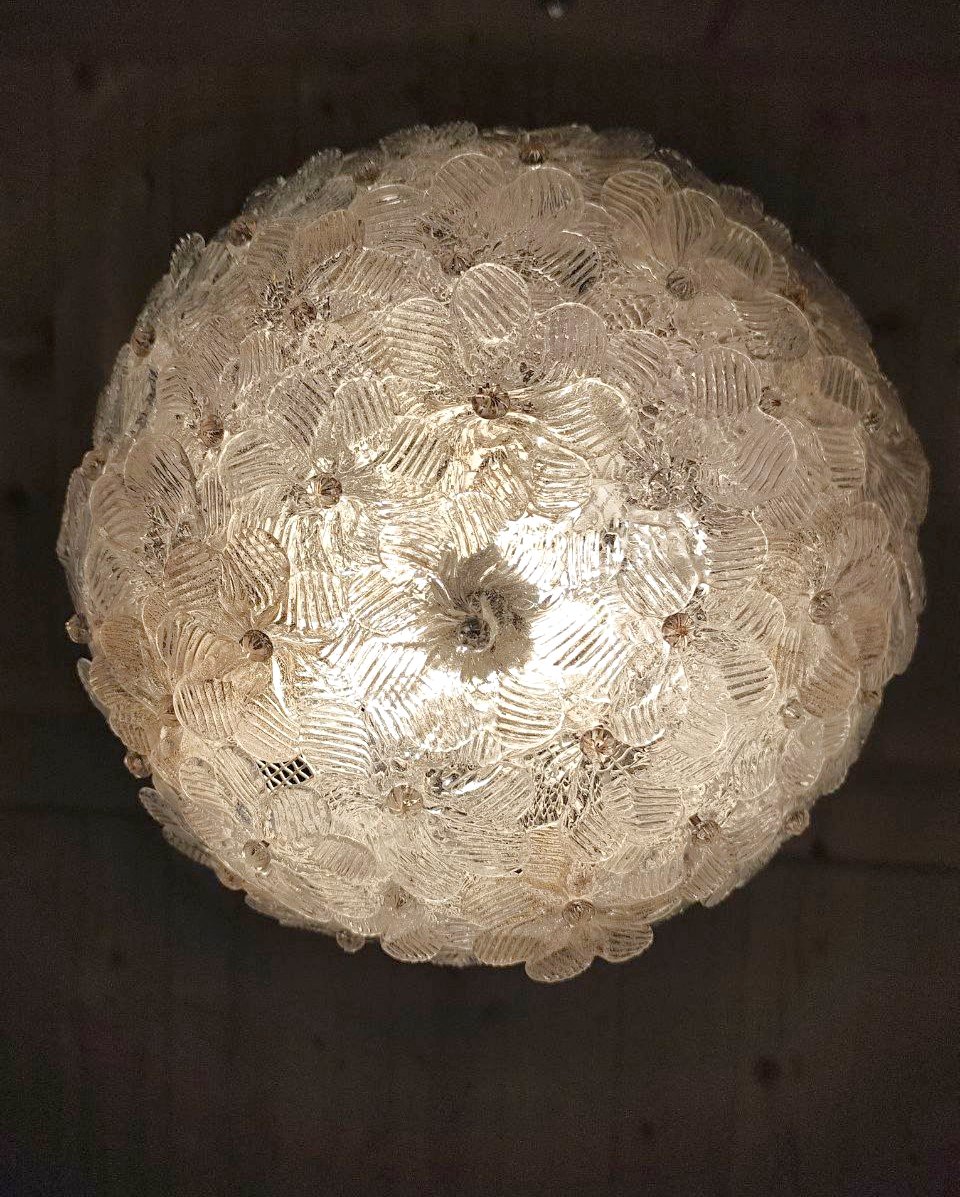 SEGUSO LAMPADA FIORI DI VETRO, MURANO ANNI '60 -photo-2