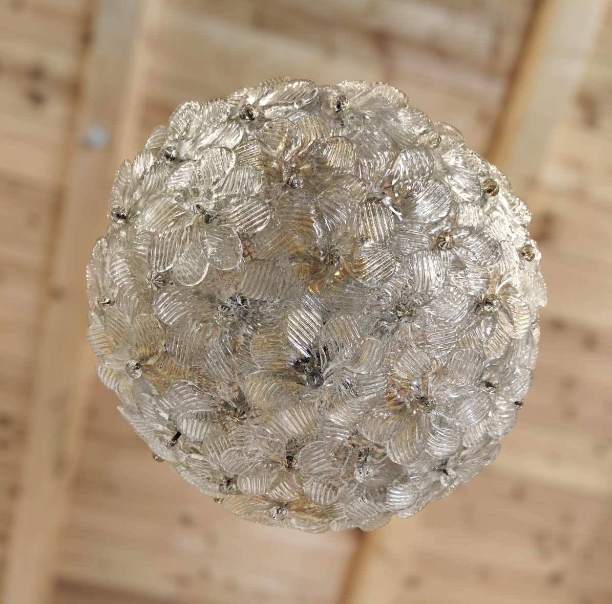 SEGUSO LAMPADA FIORI DI VETRO, MURANO ANNI '60 