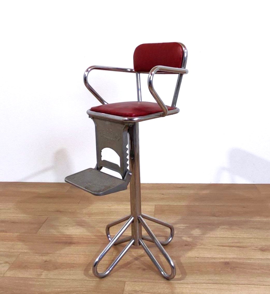 SEDIA/SEGGIOLINO DA BARBIERE PER BAMBINO, ZERBINI TORINO ANNI '50-photo-2