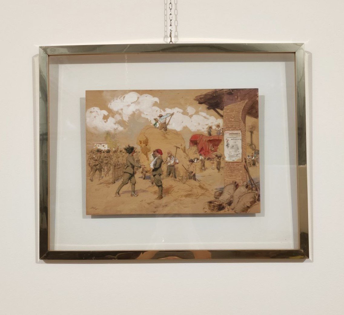 ACHILLE BELTRAME 'IL SOLDATO CONVALESCENTE' 1917 ca. PER 'SOC. ANONIMA GRANDINE'-photo-2