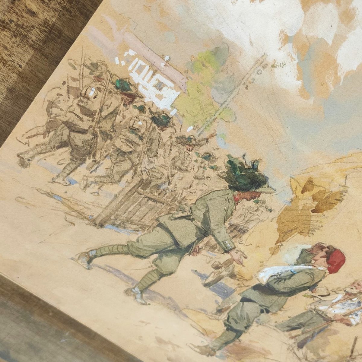 ACHILLE BELTRAME 'IL SOLDATO CONVALESCENTE' 1917 ca. PER 'SOC. ANONIMA GRANDINE'-photo-1