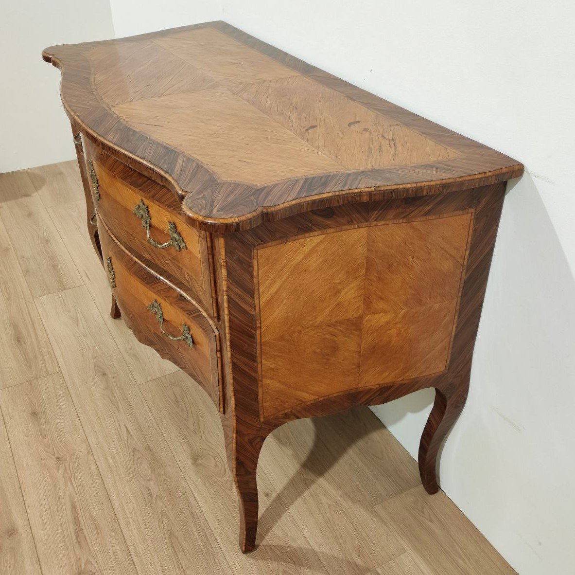 CASSETTONE ITALIANO DEL XVIII sec. LASTRONATO CON LEGNI PREGIATI -photo-5