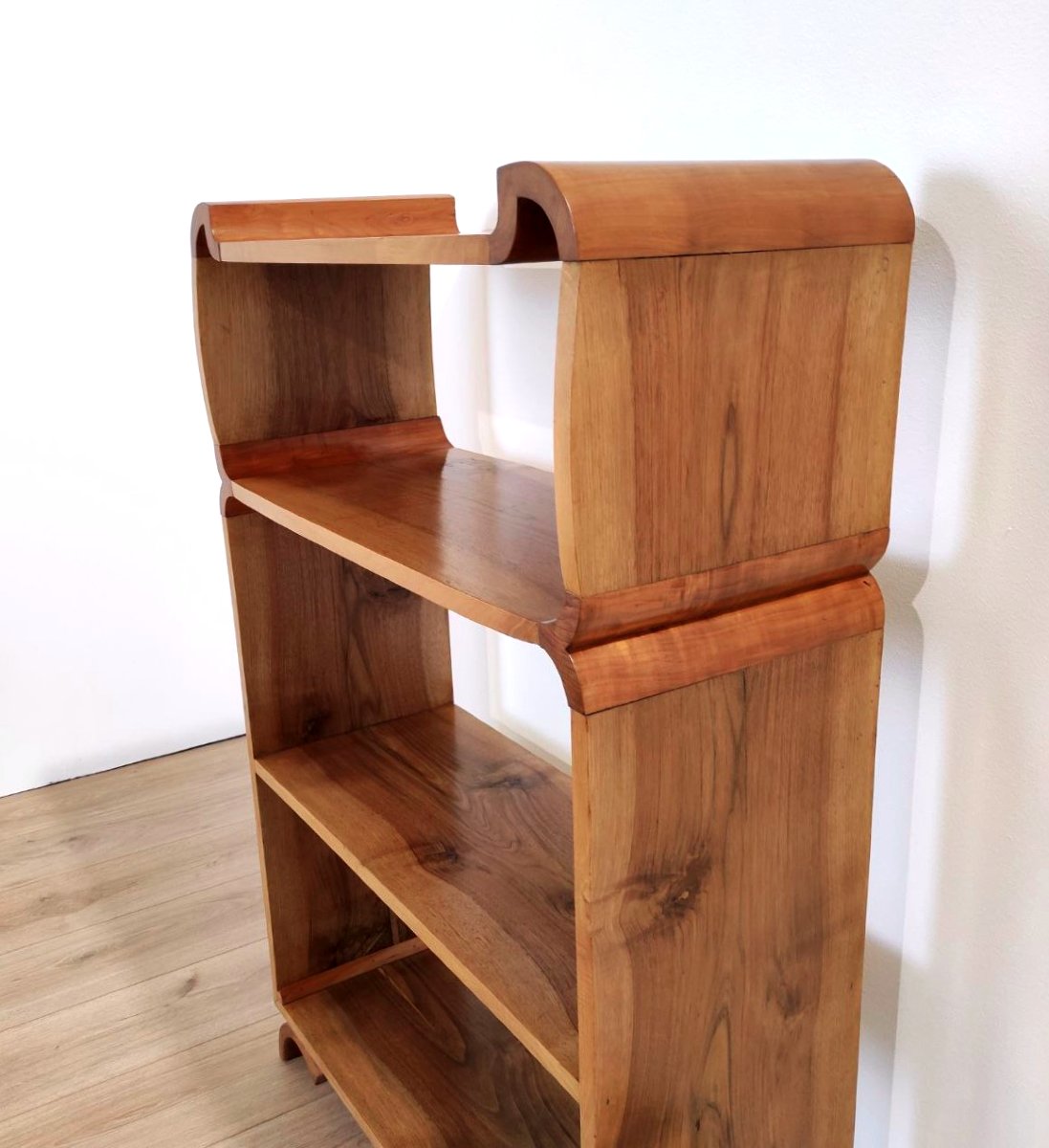 LIBRERIA A GIORNO/ETAGERE IN NOCE E CILIEGIO, ITALIA ANNI '40-photo-5