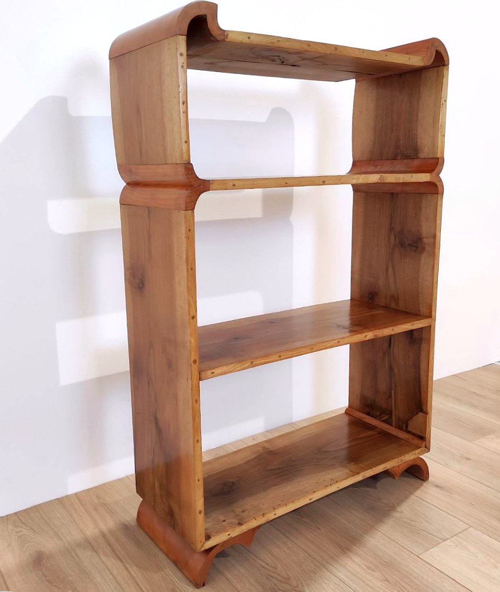 LIBRERIA A GIORNO/ETAGERE IN NOCE E CILIEGIO, ITALIA ANNI '40-photo-7