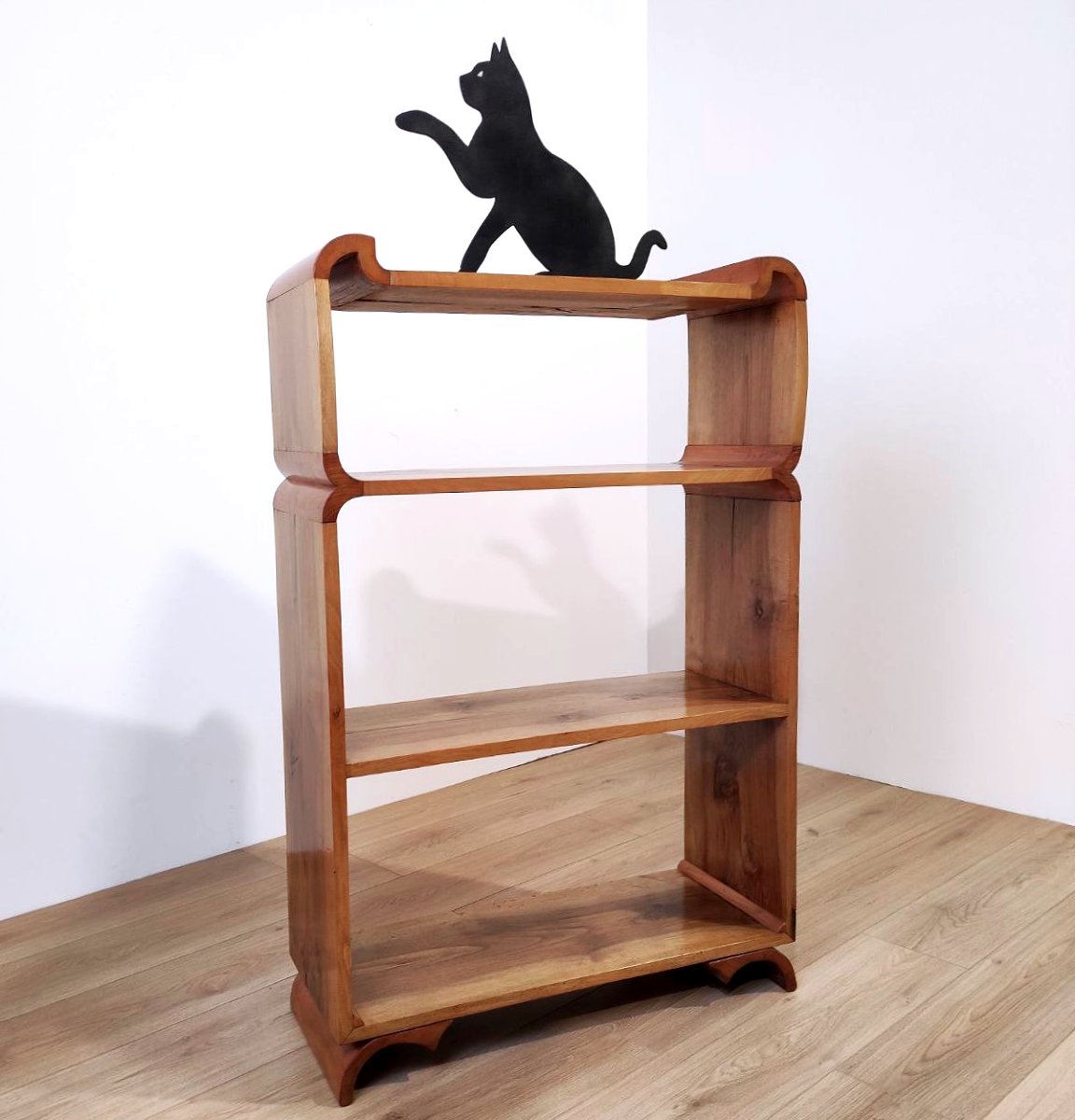 LIBRERIA A GIORNO/ETAGERE IN NOCE E CILIEGIO, ITALIA ANNI '40-photo-8