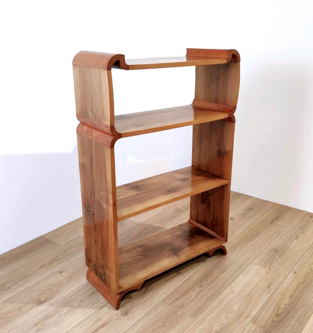 LIBRERIA A GIORNO/ETAGERE IN NOCE E CILIEGIO, ITALIA ANNI '40