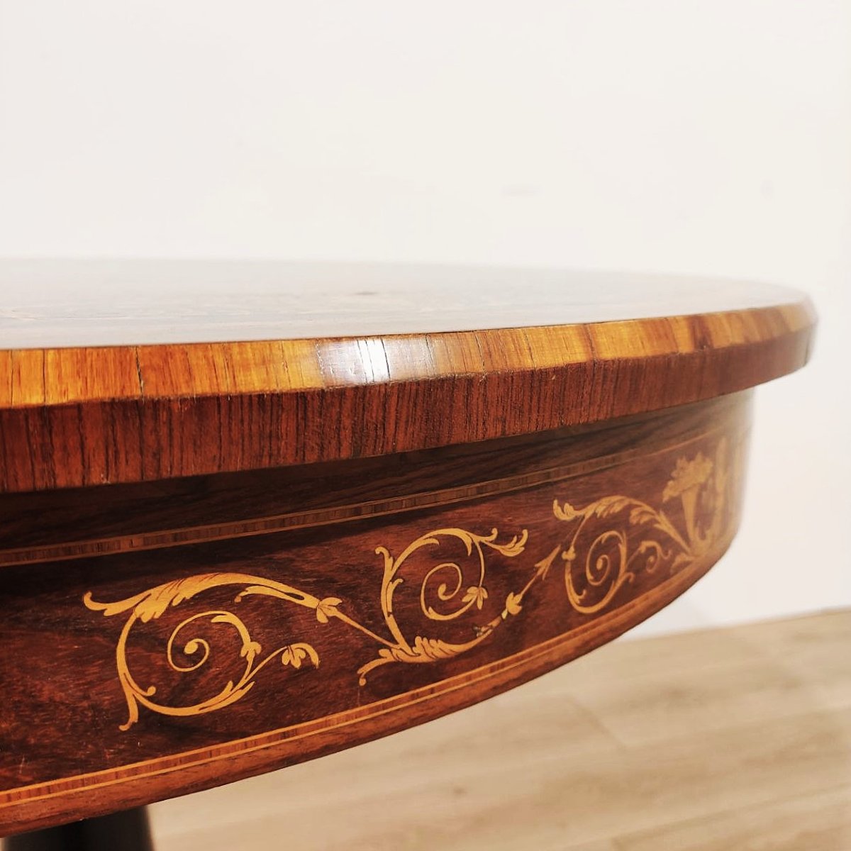 TAVOLO INTARSIATO STILE CARLO X, ITALIA INIZI '900-photo-3