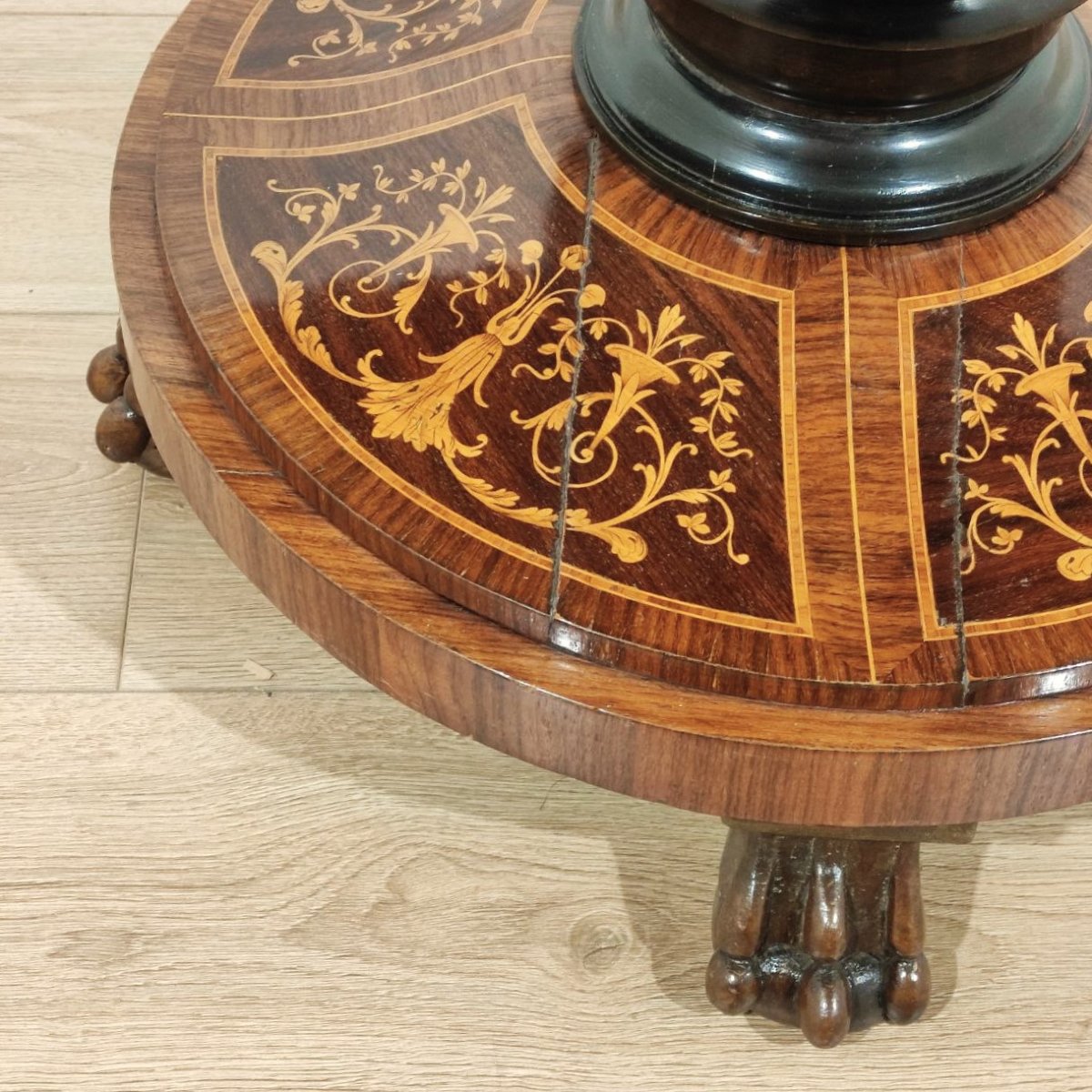 TAVOLO INTARSIATO STILE CARLO X, ITALIA INIZI '900-photo-6