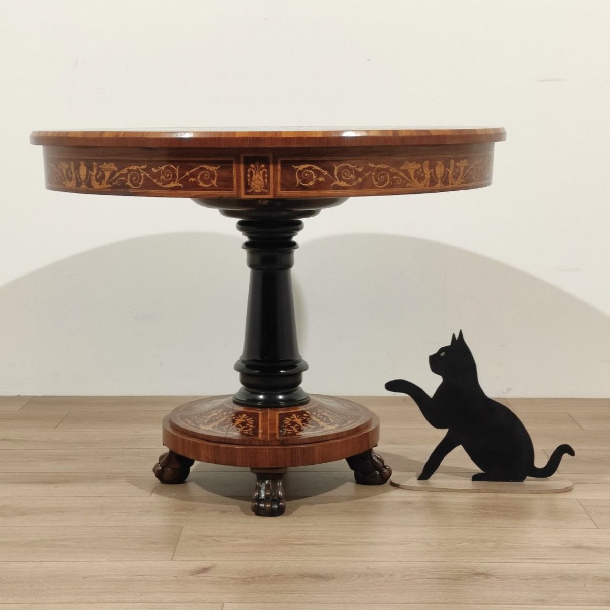 TAVOLO INTARSIATO STILE CARLO X, ITALIA INIZI '900-photo-7