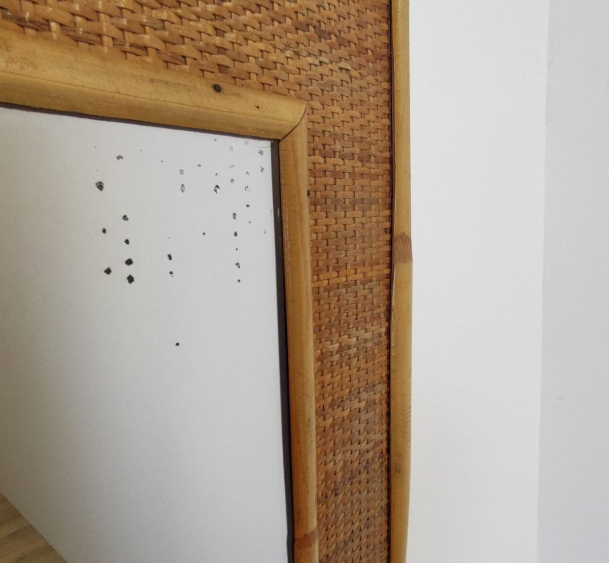 SPECCHIO DAL VERA IN BAMBU' E RATTAN, ITALIA ANNI '60-photo-1
