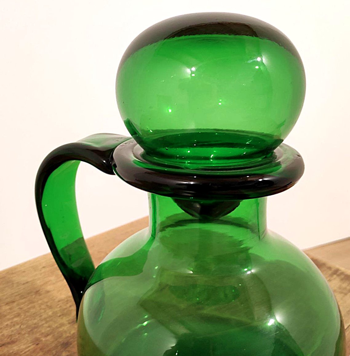 VETRERIE DI EMPOLI, GRANDE BOTTIGLIA IN VETRO SOFFIATO,  ANNI '50-photo-1