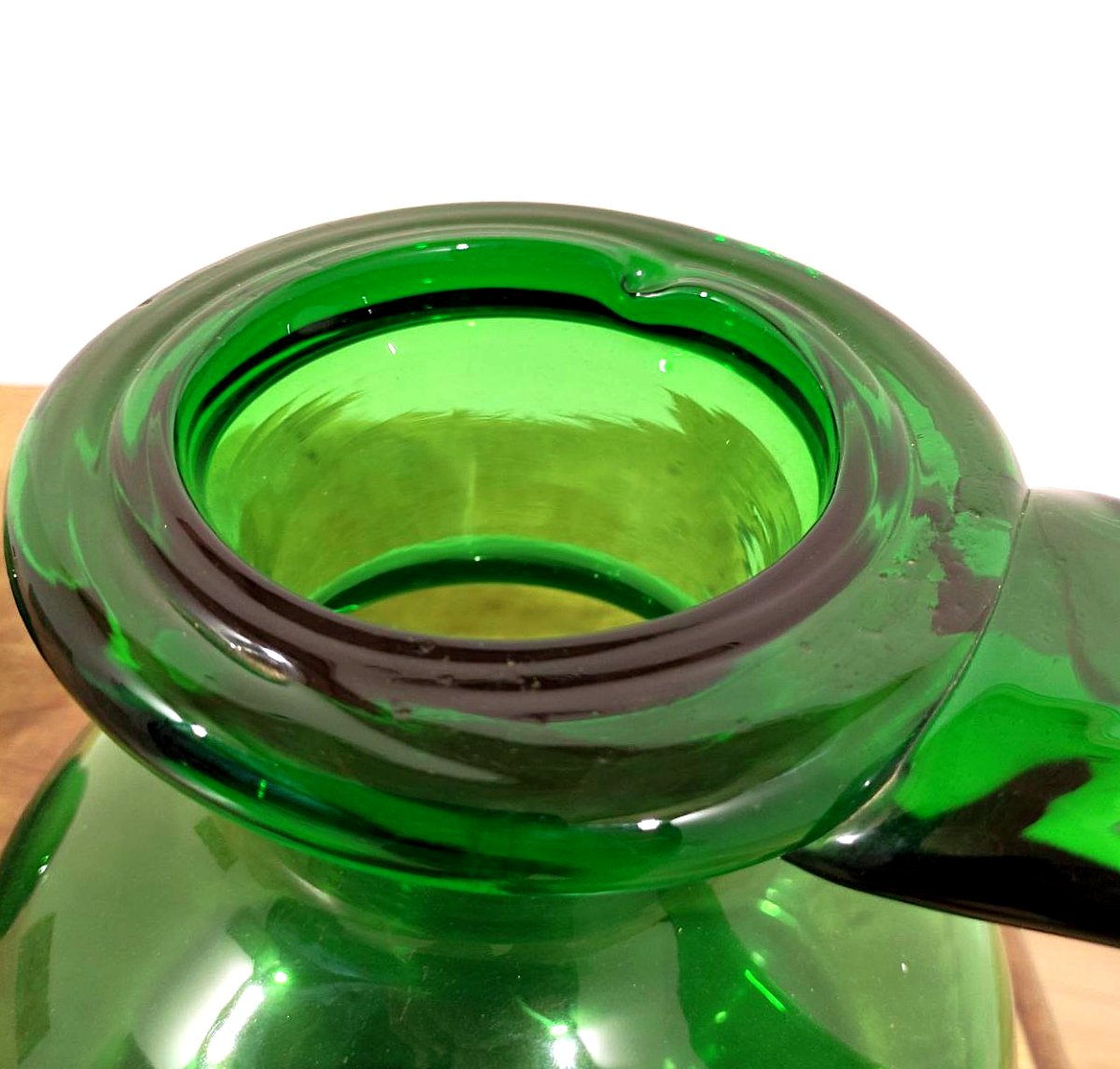 VETRERIE DI EMPOLI, GRANDE BOTTIGLIA IN VETRO SOFFIATO,  ANNI '50-photo-3