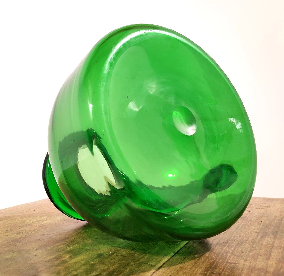 VETRERIE DI EMPOLI, GRANDE BOTTIGLIA IN VETRO SOFFIATO,  ANNI '50-photo-5