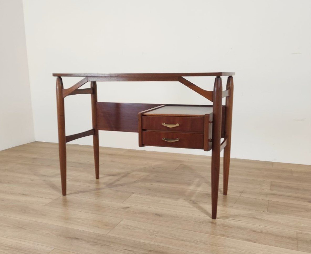 SCRITTOIO IN MOGANO E FORMICA PRODUZIONE 'DALVERA', ITALIA ANNI '60 -photo-3