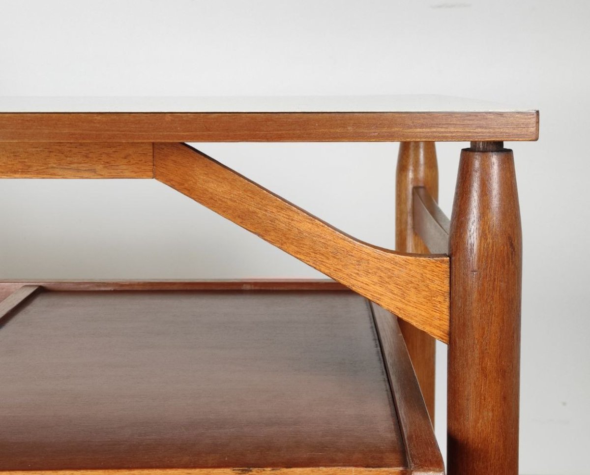 SCRITTOIO IN MOGANO E FORMICA PRODUZIONE 'DALVERA', ITALIA ANNI '60 -photo-1