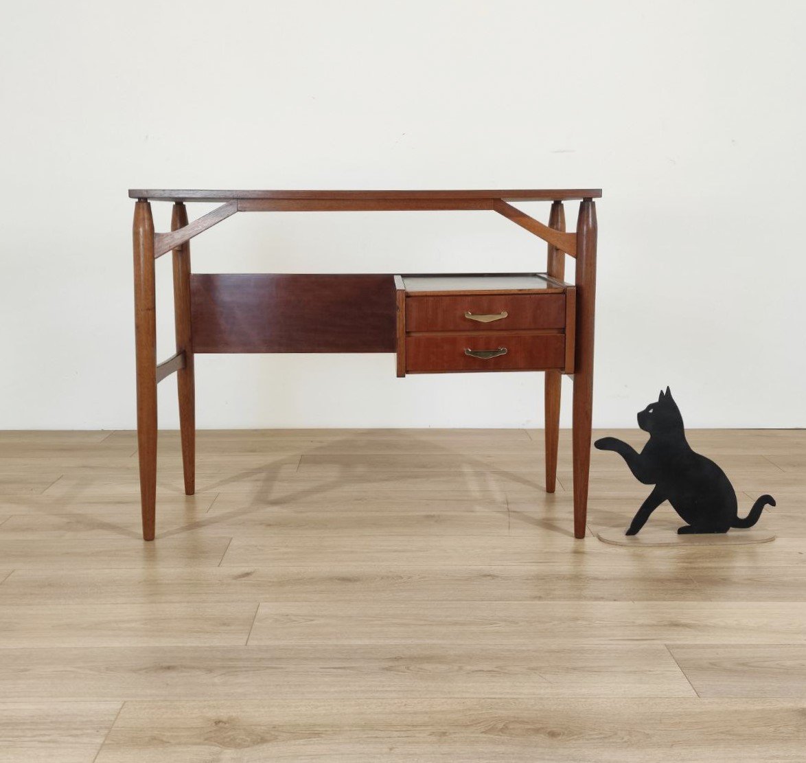 SCRITTOIO IN MOGANO E FORMICA PRODUZIONE 'DALVERA', ITALIA ANNI '60 -photo-7