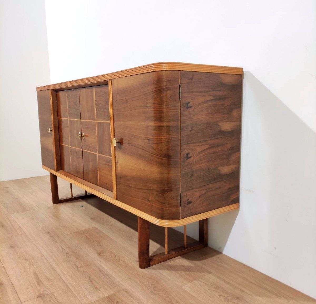 CREDENZA 4 ANTE IN NOCE, ITALIA ANNI '50 -photo-1