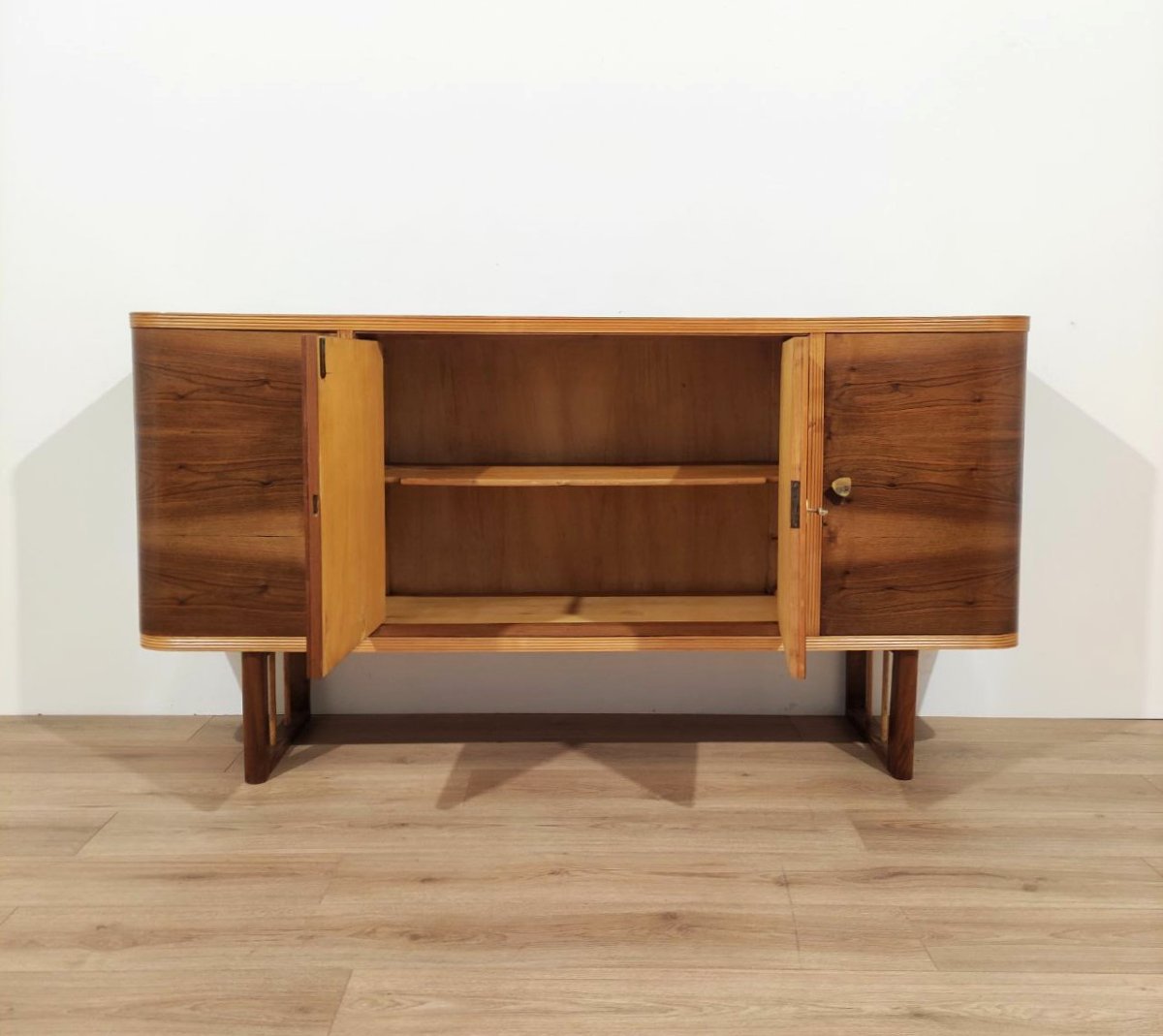 CREDENZA 4 ANTE IN NOCE, ITALIA ANNI '50 -photo-2