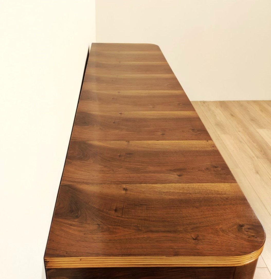 CREDENZA 4 ANTE IN NOCE, ITALIA ANNI '50 -photo-4