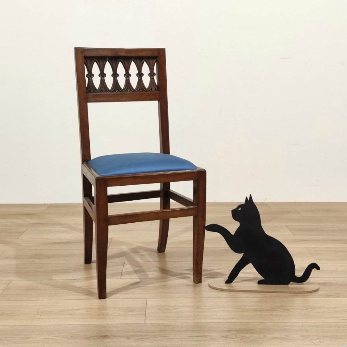 GRUPPO DI 6 SEDIE IN LEGNO DI NOCE, EPOCA DIRETTORIO -photo-8