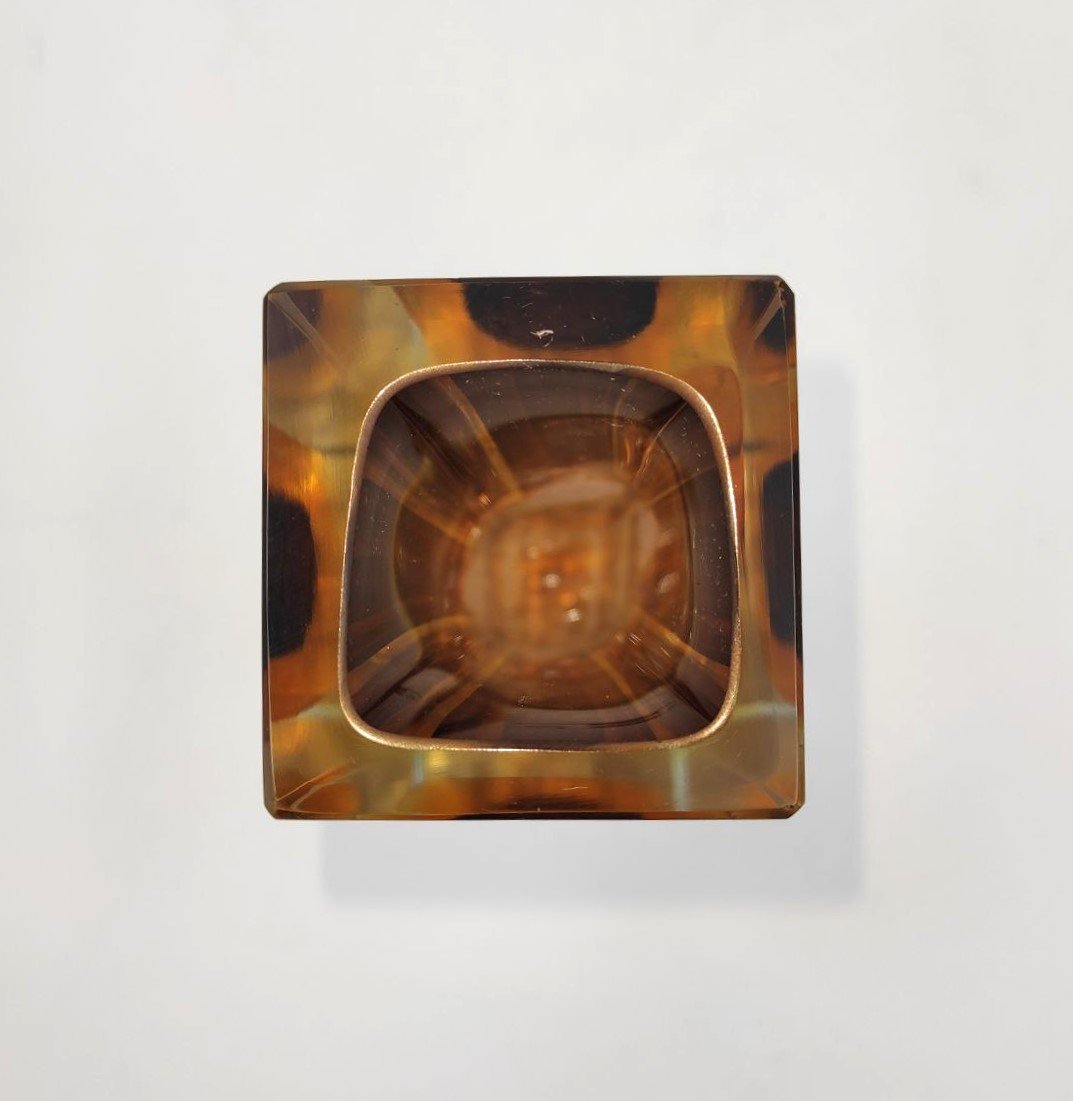 VASO IN VETRO SOMMERSO GIALLO E ARANCIONE, MURANO ANNI '60  -photo-2