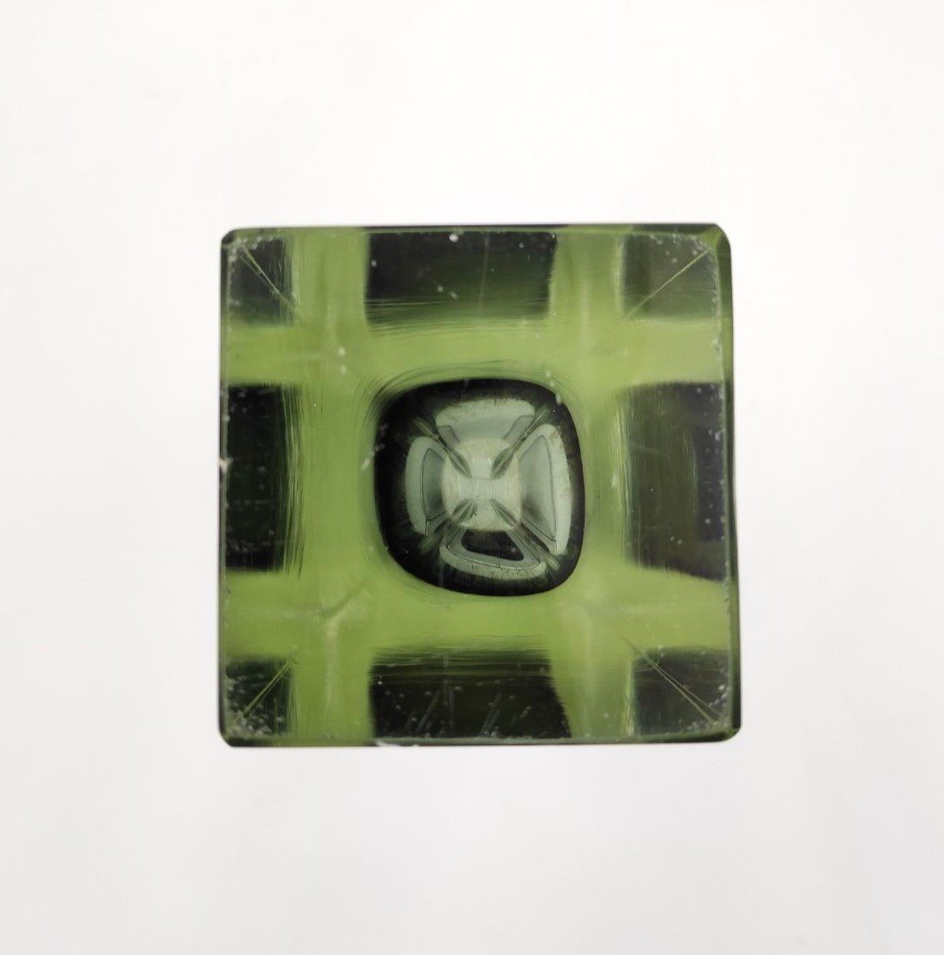 GRANDE VASO IN VETRO SOMMERSO TRASPARENTE E NEI TONI DEL GRIGIO, MURANO ANNI '60-photo-5