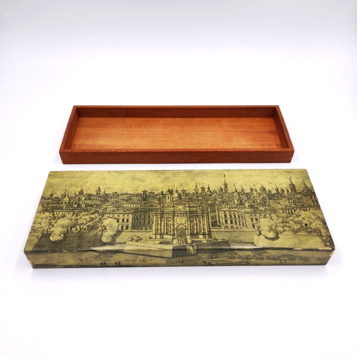 SCATOLA STILE FORNASETTI, STAMPA TORINO ANNI '50-photo-4