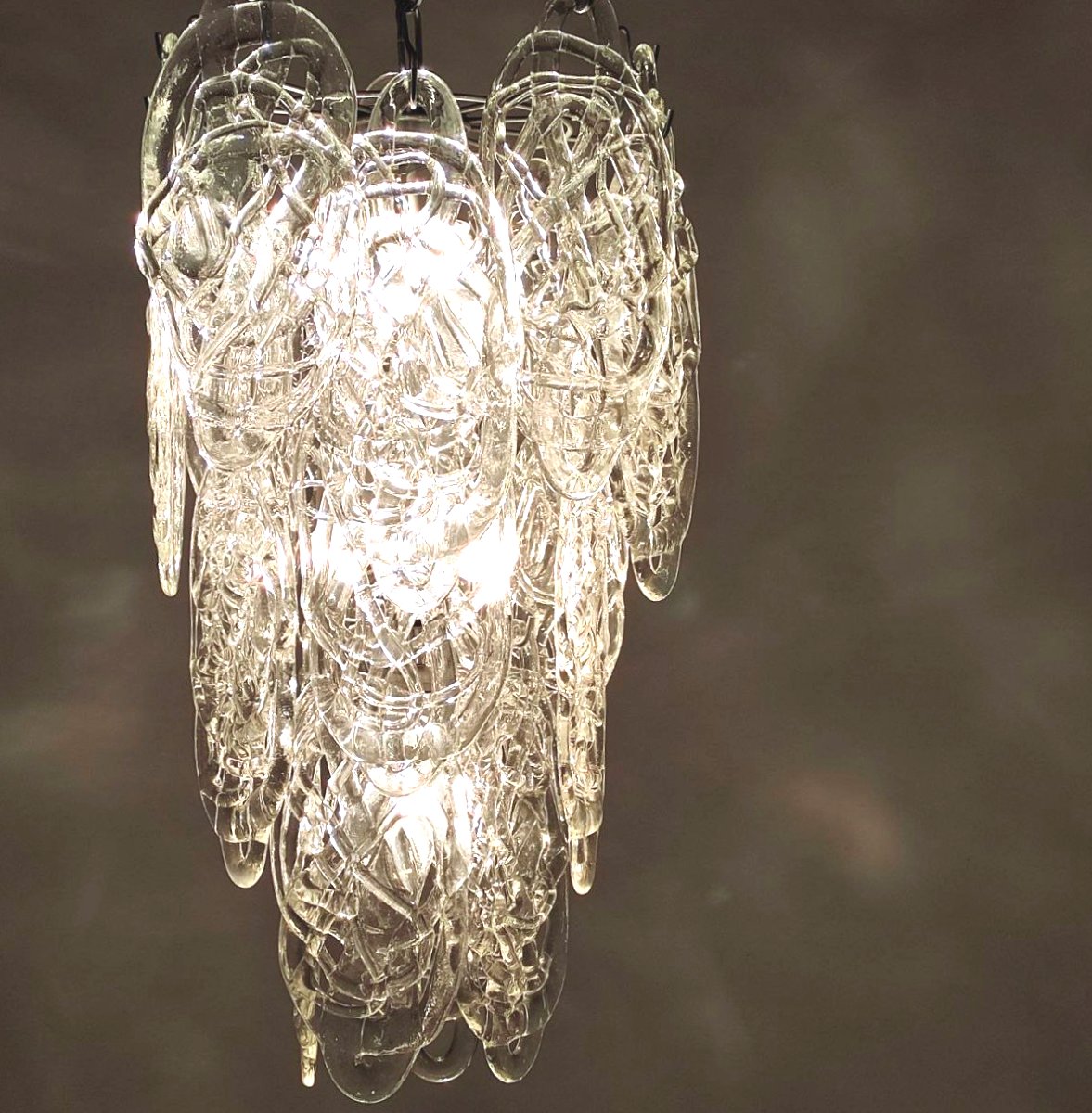 MAZZEGA VETRO 'RAGNATELA', LAMPADA A SOSPENSIONE ANNI '60-photo-2