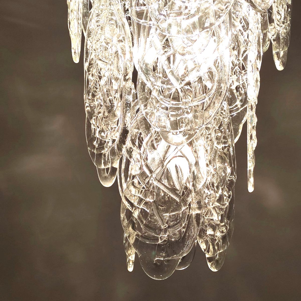 MAZZEGA VETRO 'RAGNATELA', LAMPADA A SOSPENSIONE ANNI '60-photo-3