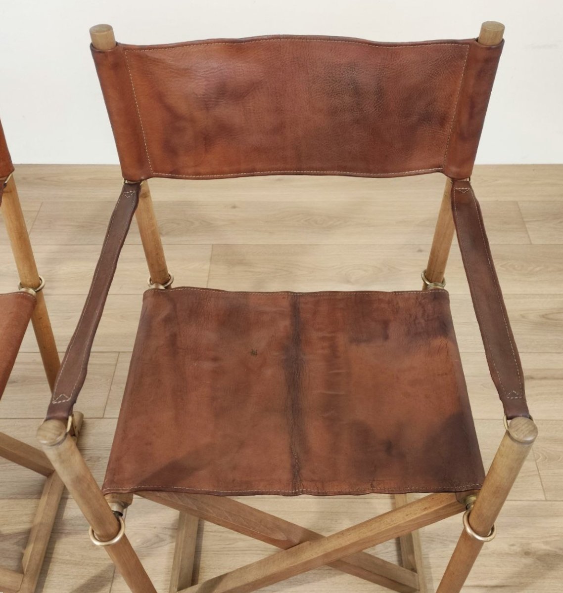 COPPIA DI SEDIE PIEGHEVOLI DESIGN DI MOGENS KOCH, ANNI '60 -photo-5