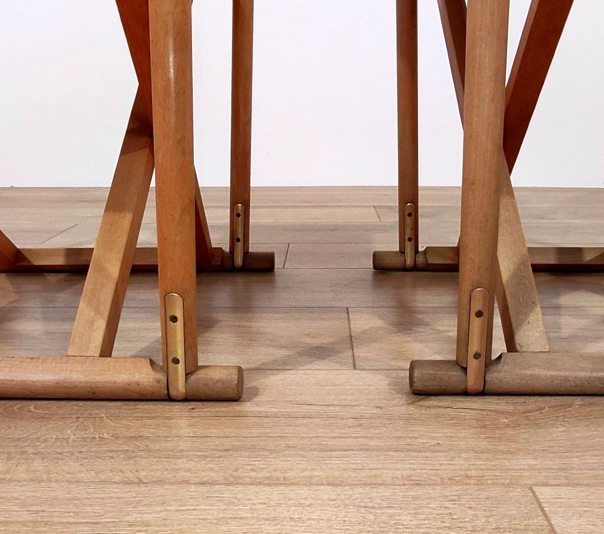 COPPIA DI SEDIE PIEGHEVOLI DESIGN DI MOGENS KOCH, ANNI '60 -photo-3