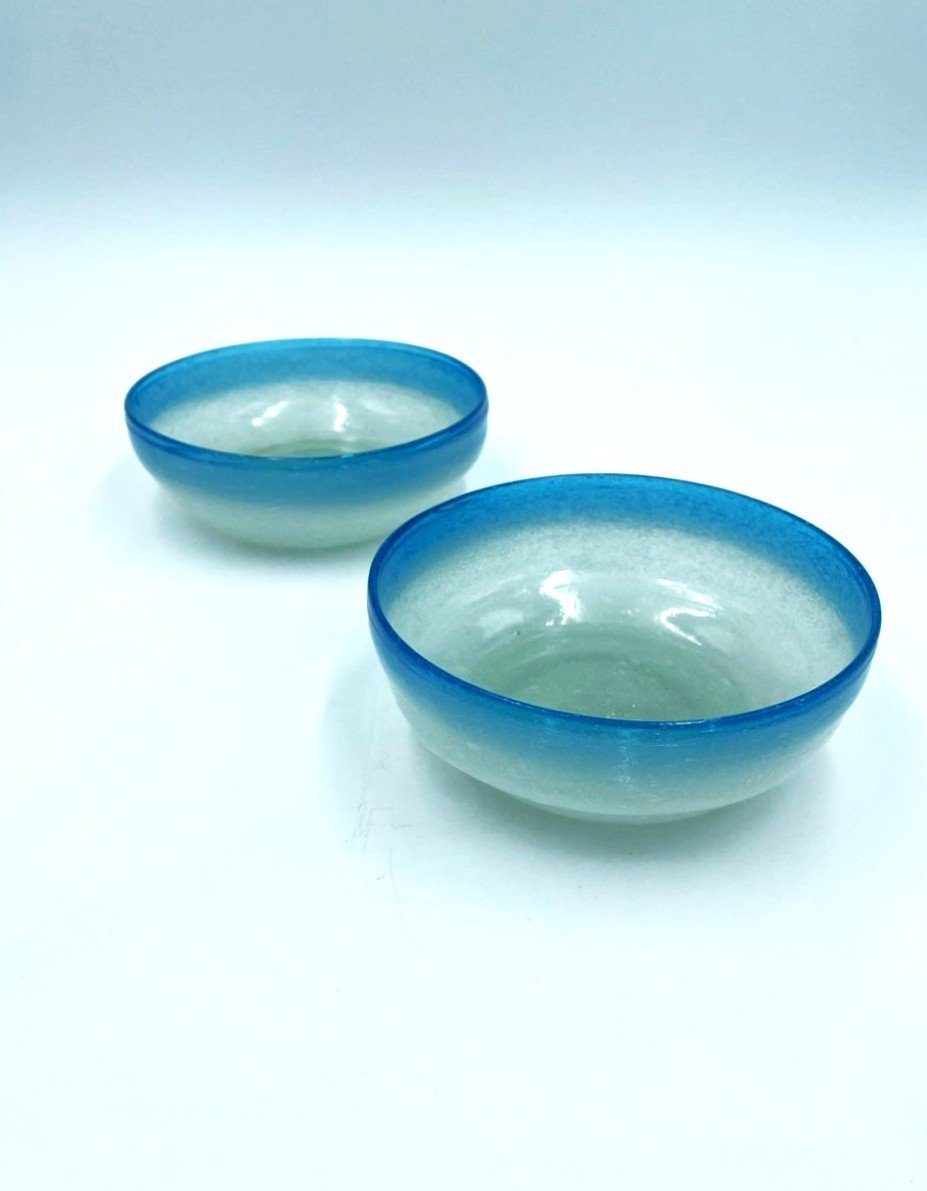 MURANO, COPPIA DI CIOTOLE IN VETRO PULEGOSO-photo-2