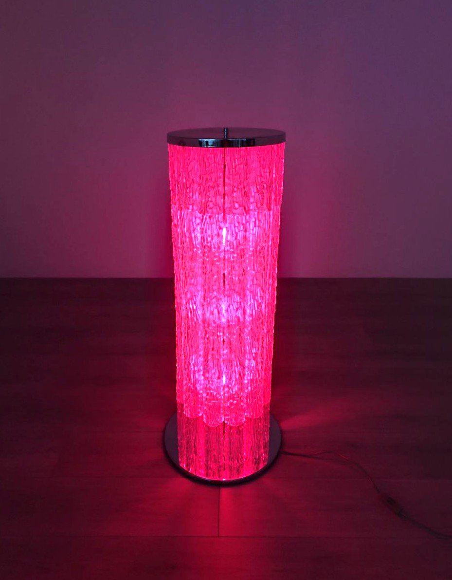 J. T. KALMAR LAMPADA DA TERRA CON TRONCHI EFFETTO GHIACCIO, ANNI '70-photo-4