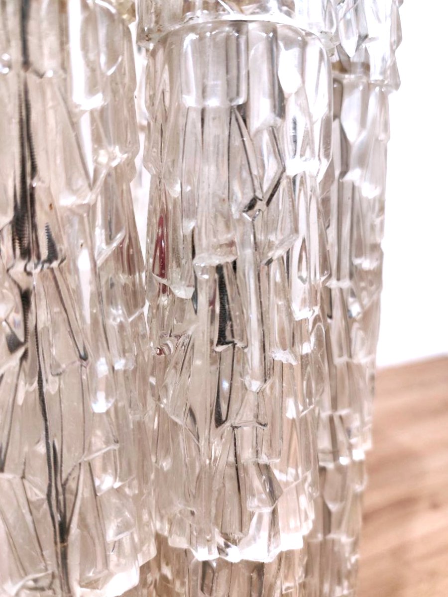 J. T. KALMAR LAMPADA DA TERRA CON TRONCHI EFFETTO GHIACCIO, ANNI '70-photo-6