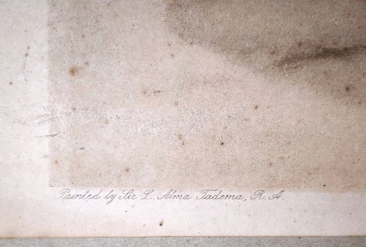 'ASK ME NO MORE' DI SIR L. ALMA TADEMA, STAMPA ORIGINALE D'ARTE (1906)-photo-3