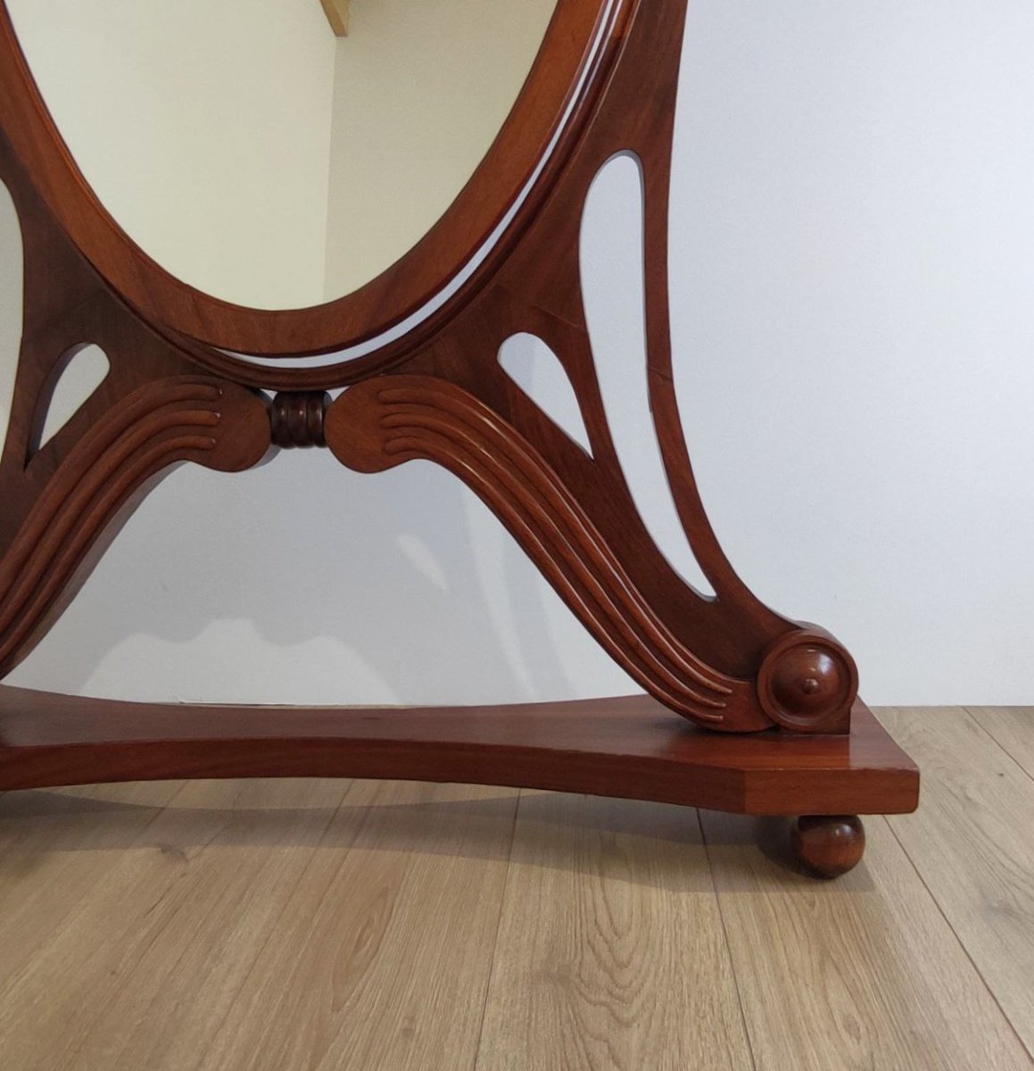 Specchiera basculante in legno di mogano, fine '800-photo-4