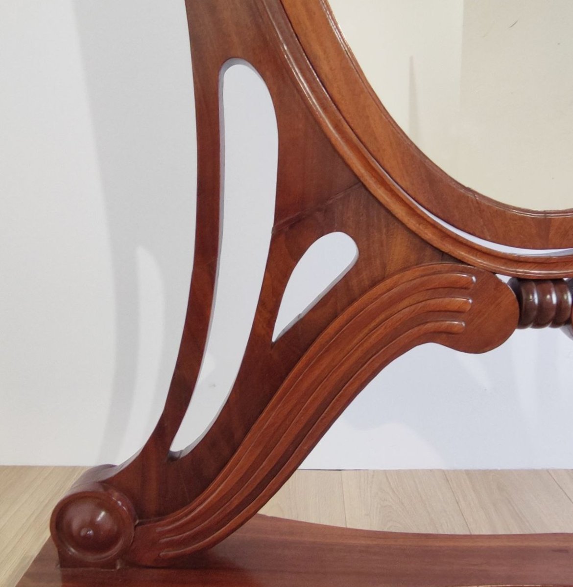 Specchiera basculante in legno di mogano, fine '800-photo-5