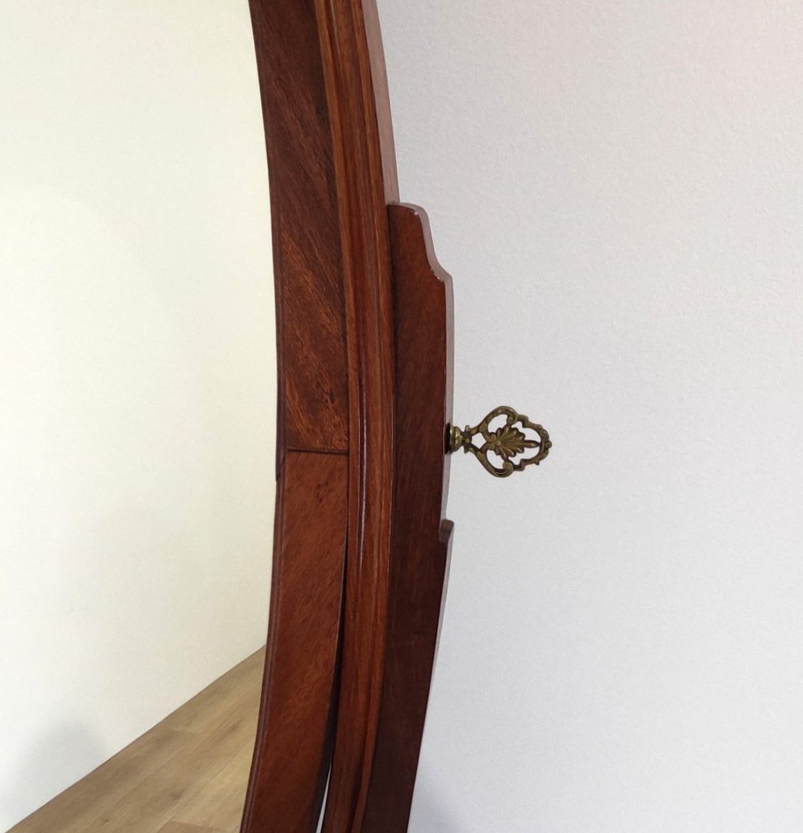 Specchiera basculante in legno di mogano, fine '800-photo-8