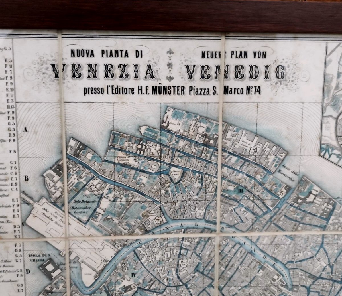 CARTINA DA VIAGGIO, 'Nuova Pianta di Venezia' 1854-photo-2