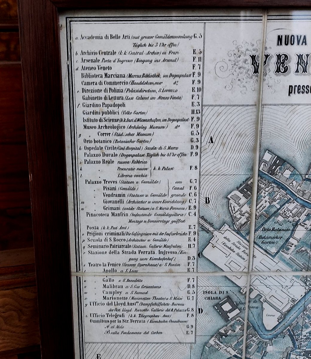 CARTINA DA VIAGGIO, 'Nuova Pianta di Venezia' 1854-photo-4