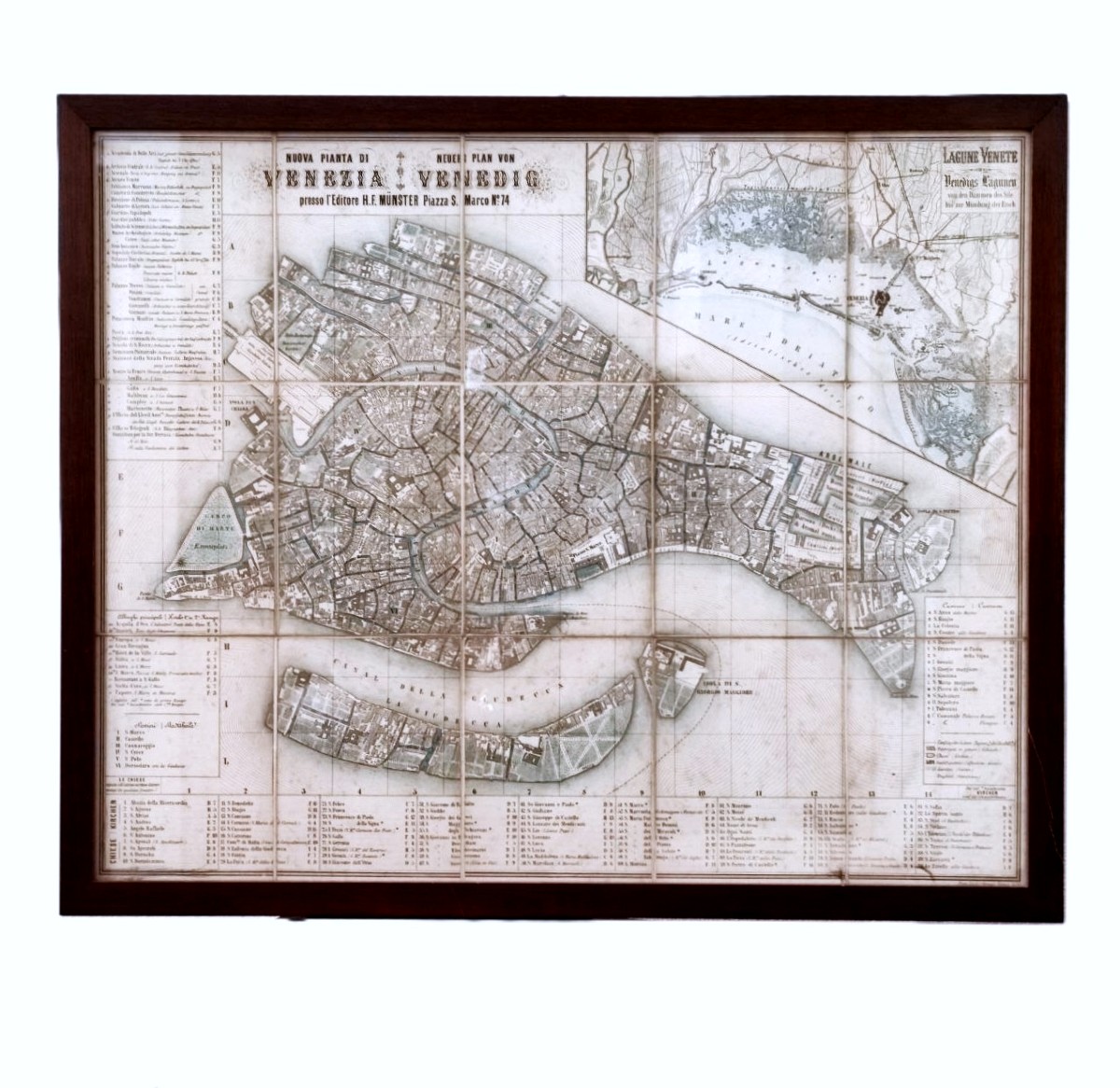 CARTINA DA VIAGGIO, 'Nuova Pianta di Venezia' 1854